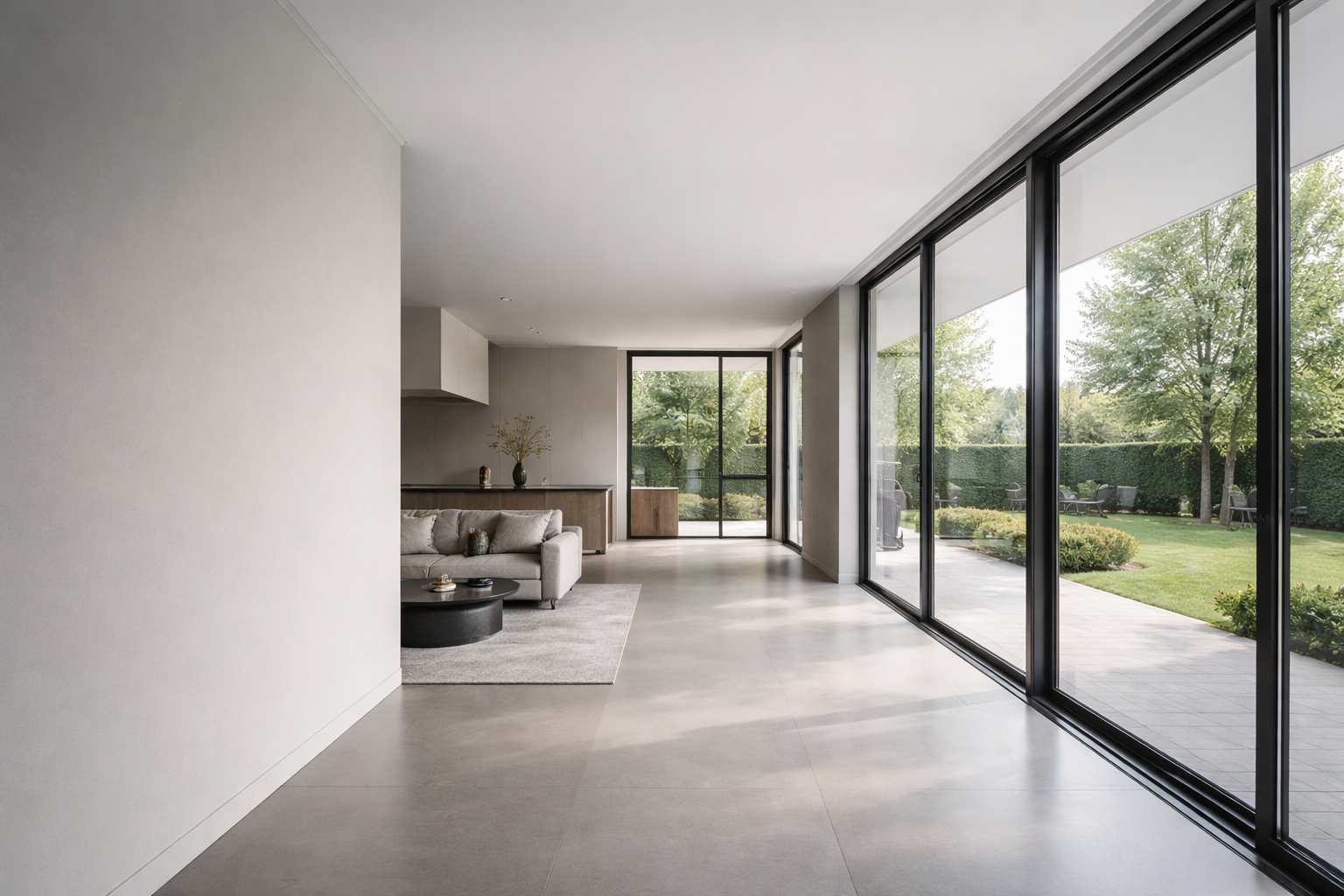 Aluminium draaikiepraam in moderne woning